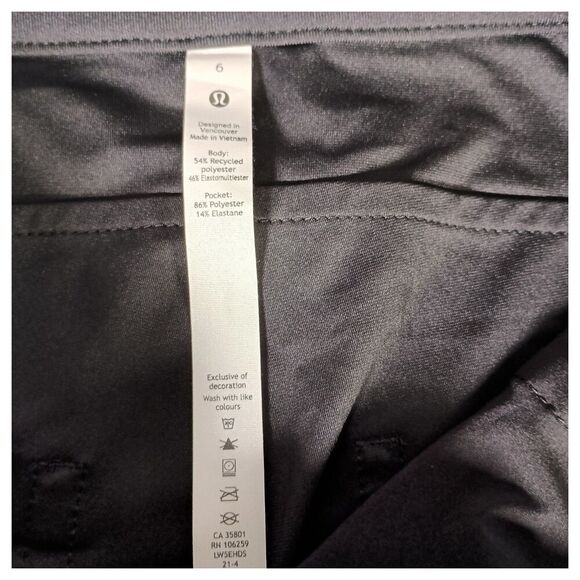 Lululemon Pants 6 Womens Black City Sleek 5 Pocket Ankle Walking Polyester Slim - Picture 7 of 7